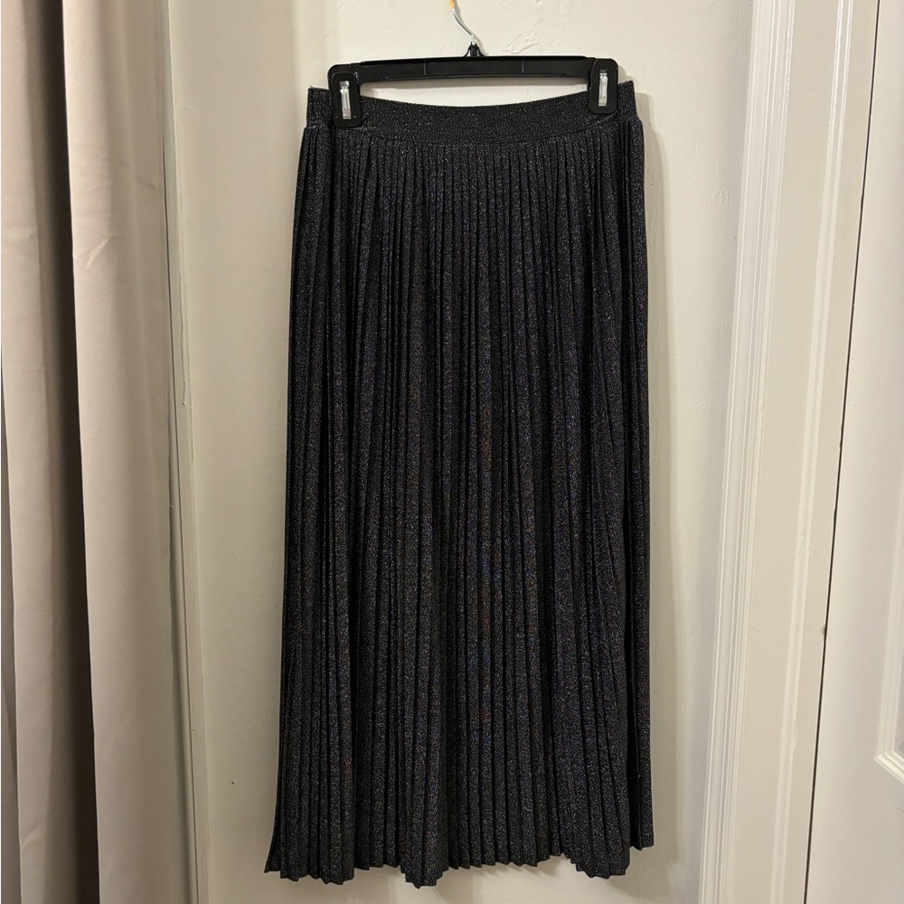 A New Day Black Shimmer Midi Skirt